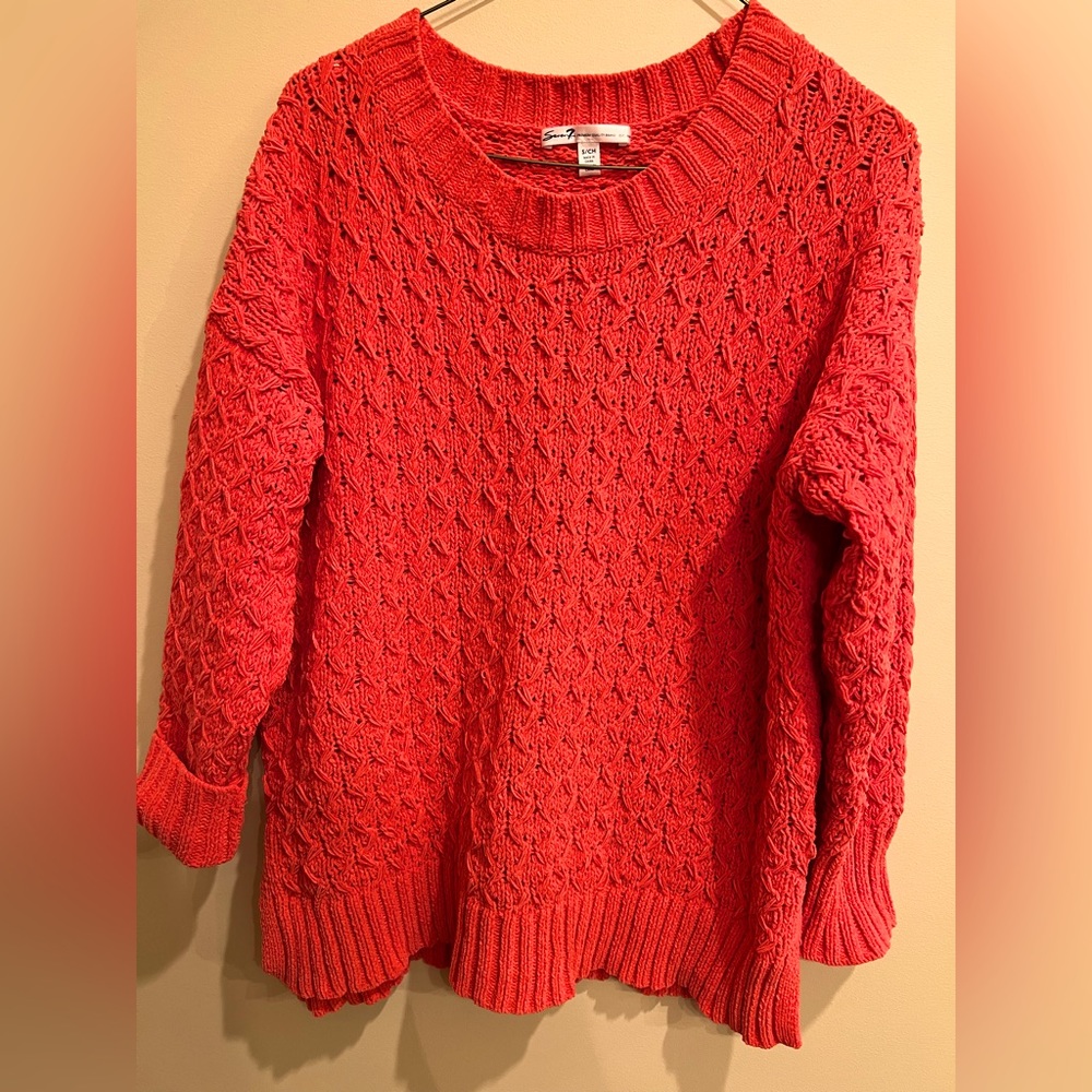 Seven 7 crew neck orange sweater S